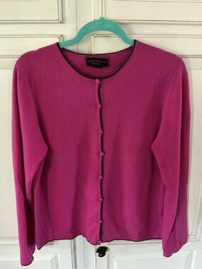 Croft & Barrow 100% Cashmere Button Down Sweater Cardigan Sz L